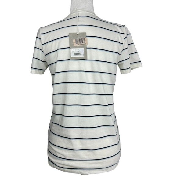 Everlane Women's NWT White Blue Striped The Organic Cotton Crew Neck Tee S/C34 - Picture 4 of 13